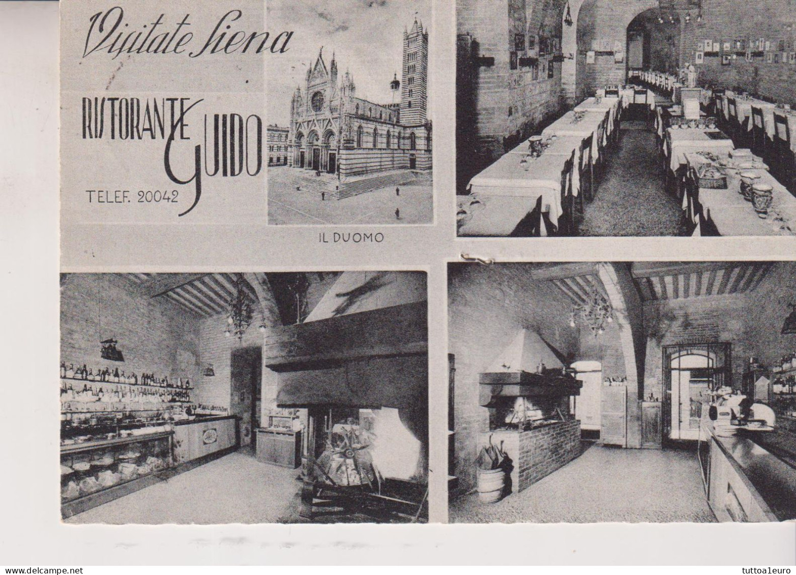 SIENA  RISTORANTE  GUIDO  SALUTI VEDUTE  VG  1957 - Siena