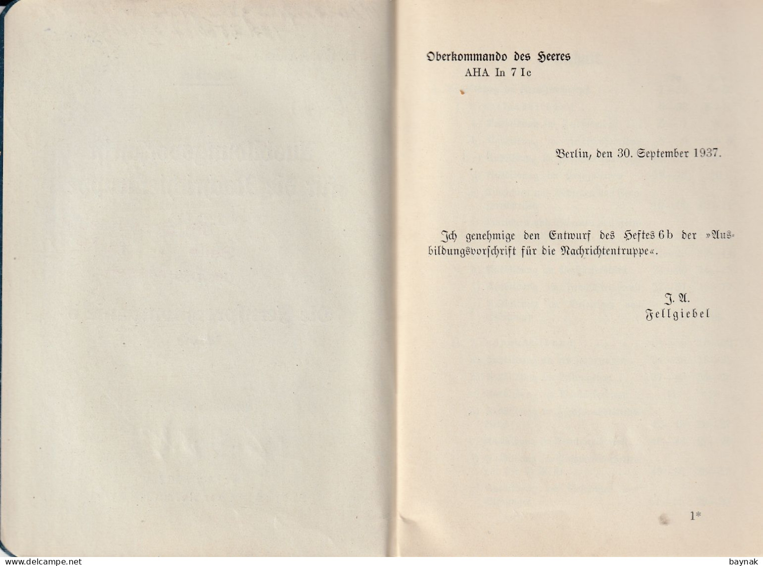 THIRD REICH  -  AUSBILDUNGSVORSCHRIFT FUR DIE NACHRICHTENTRUPPE  --  DIE FERNSPRECHKOMPANIE ( Schau: AbeBooks - 1939-45