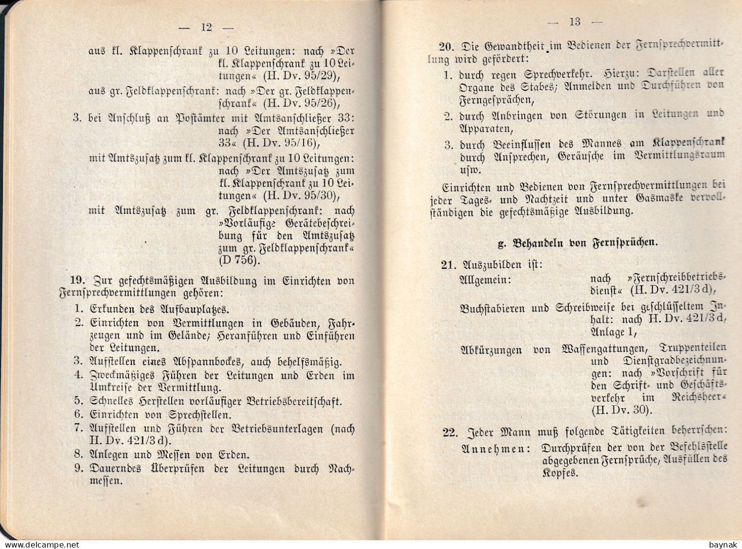 THIRD REICH  -  AUSBILDUNGSVORSCHRIFT FUR DIE NACHRICHTENTRUPPE  --  DIE FERNSPRECHKOMPANIE ( schau: AbeBooks