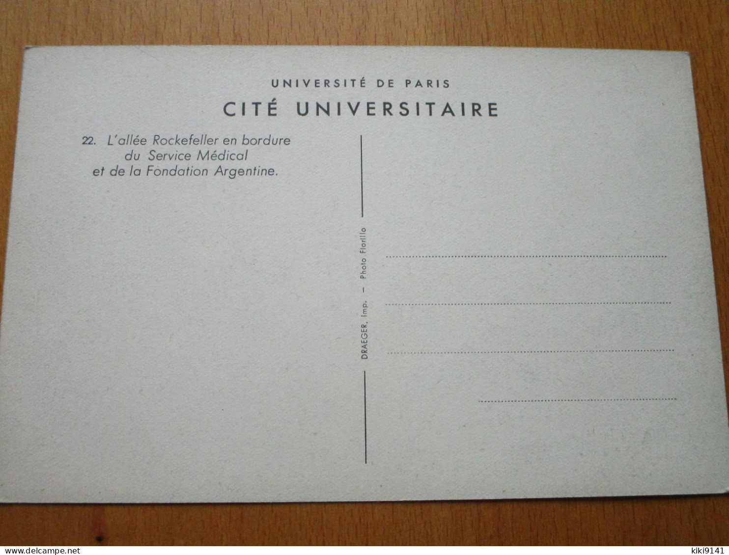 CITÉ UNIVERSITAIRE - 22-L’allée Rockefeller En Bordure Du Service Médical Et De La Fondation Argentine - Education, Schools And Universities