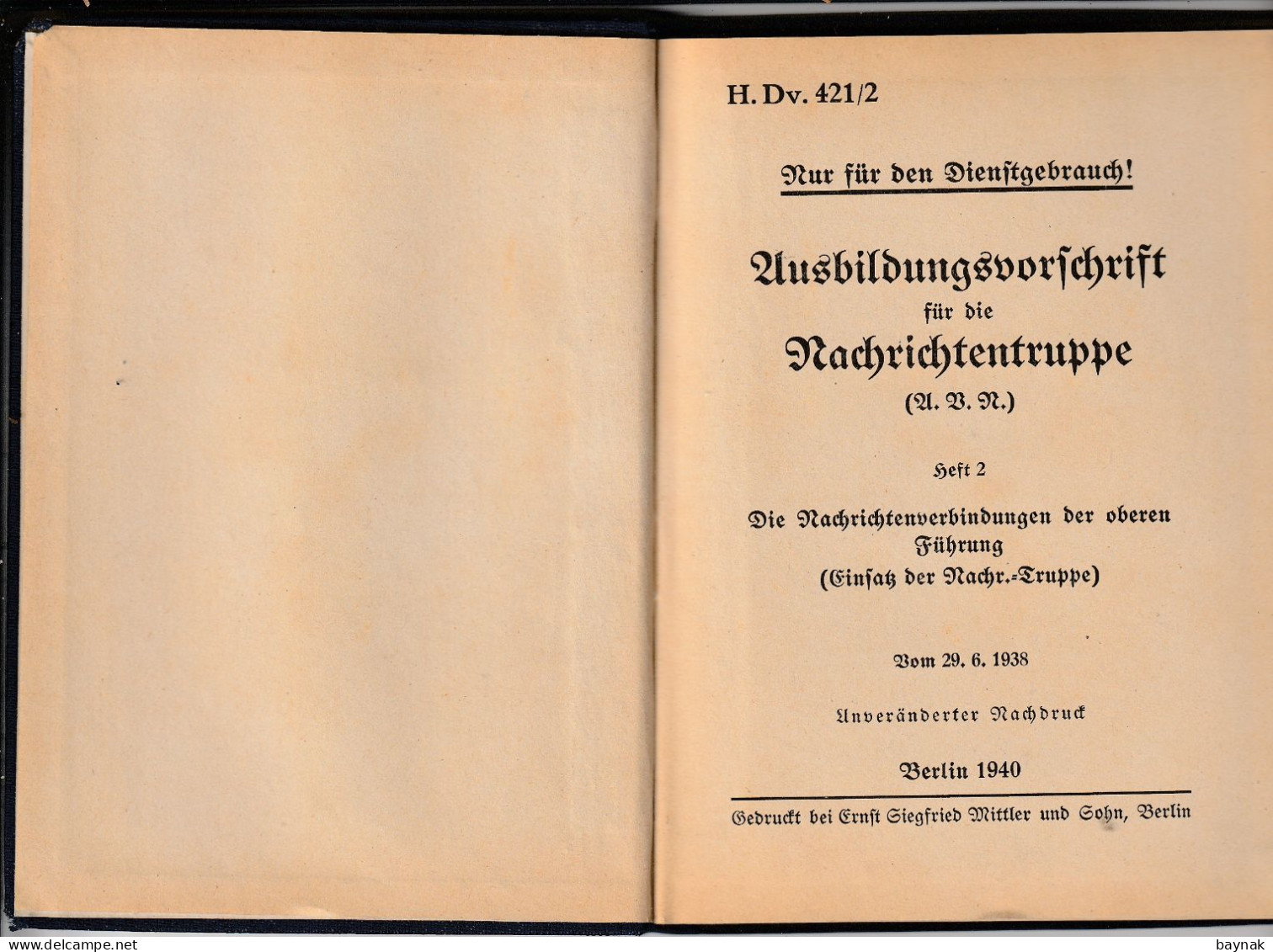 DEUTSCHLAND  --  THIRD REICH  --  AUSBILDUNGVORSCHRIFT FUR NACHRICHTENTRUPPE  --  TELEGRAPHIE  --  RRR! - 1939-45