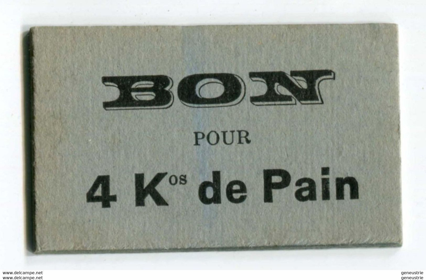 WWI Jeton Carton - Monnaie De Nécessité "Bon Pour 4kgs De Pain / Einville-au-Jard (Meurthe Et Moselle)" WW1 - Monedas / De Necesidad