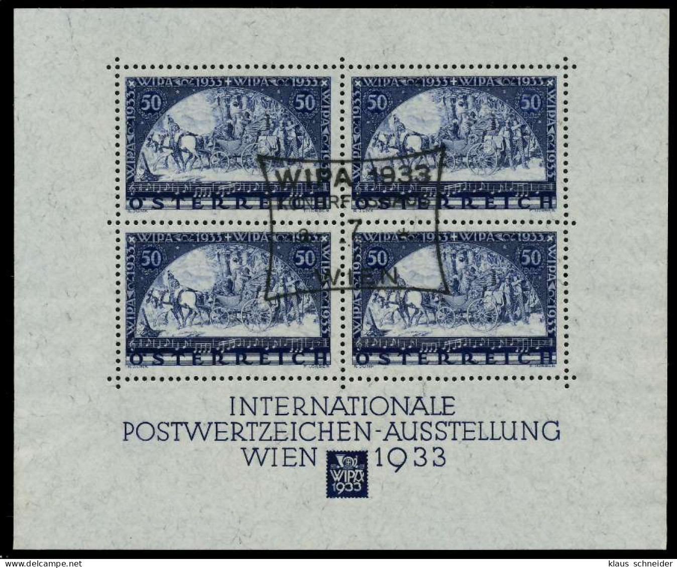 ÖSTERR. 1933 WIPA BLOCK 1 Gestempelt Block1 X787E42 - Blocs & Hojas