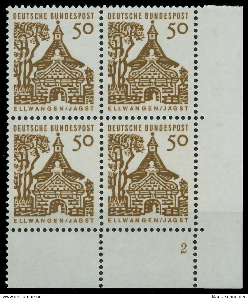 BRD DS D-BAUW 1 Nr 458 Postfrisch VIERERBLOCK FORMNUMME X7ED02E - Unused Stamps