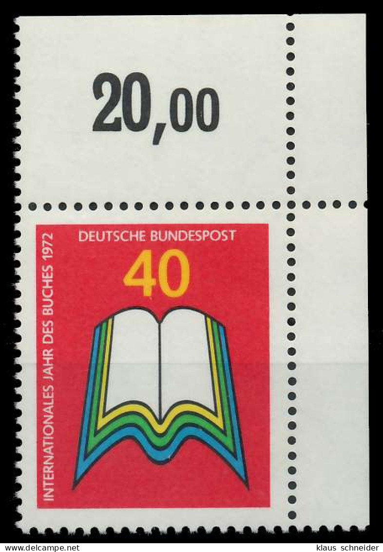 BRD 1972 Nr 740 Postfrisch ECKE-ORE X7FD556 - Unused Stamps