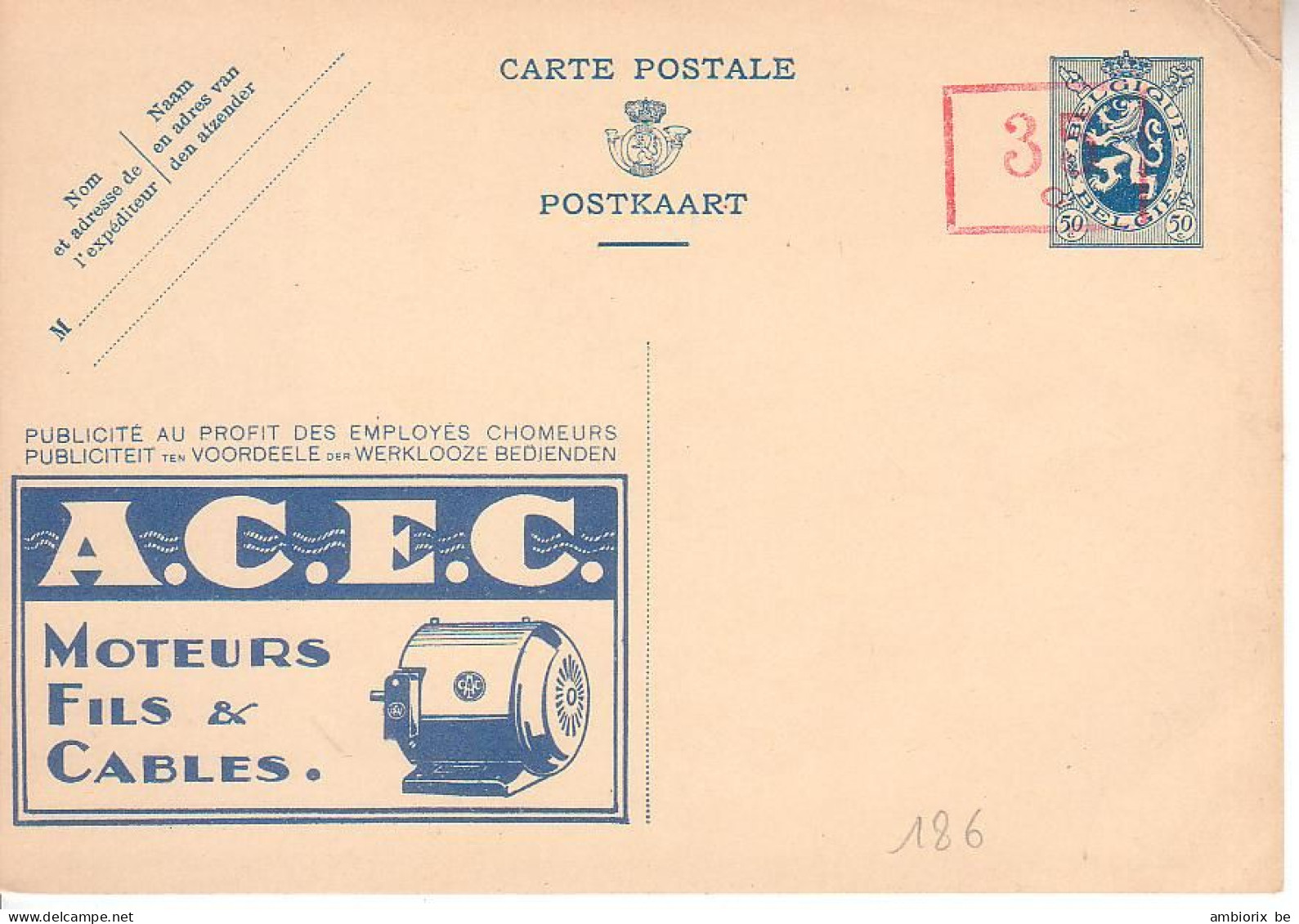 Publibel Neuf 186 - Acec  - Moteurs, Fils Et Câbles - Publibels