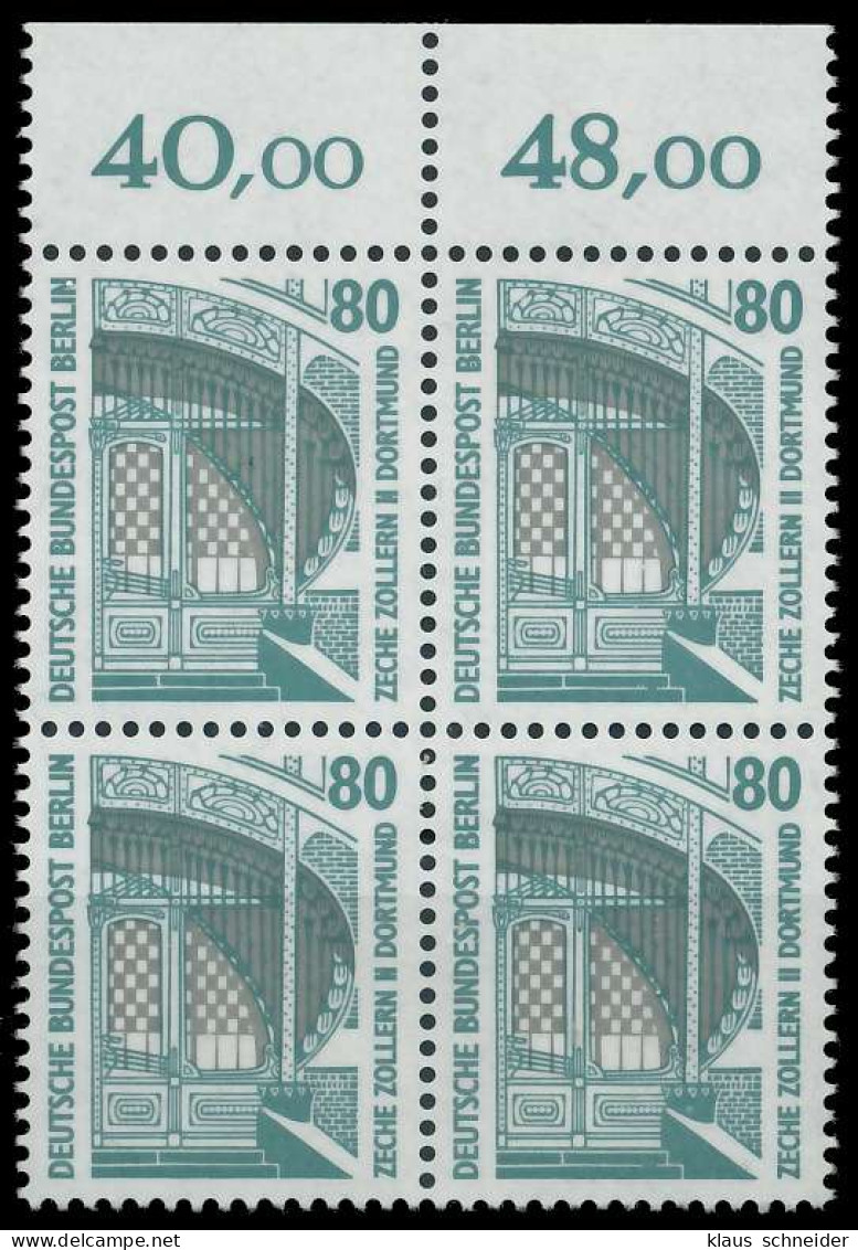 BERLIN DS SEHENSWÜRDIGKEITEN Nr 796 Postfrisch VIERERBL X8F9096 - Unused Stamps