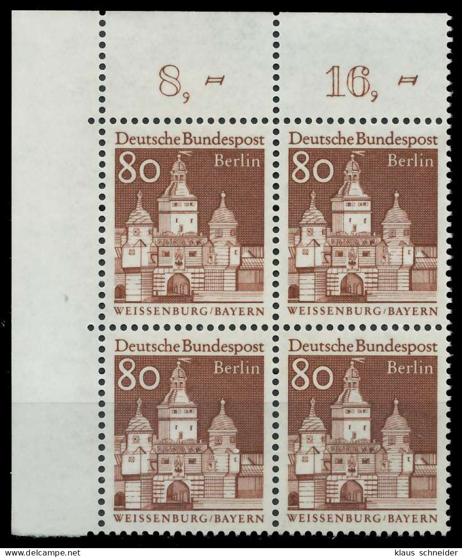 BERLIN DS D-BAUW. 2 Nr 280 Postfrisch VIERERBLOCK ECKE- X8F92BA - Unused Stamps