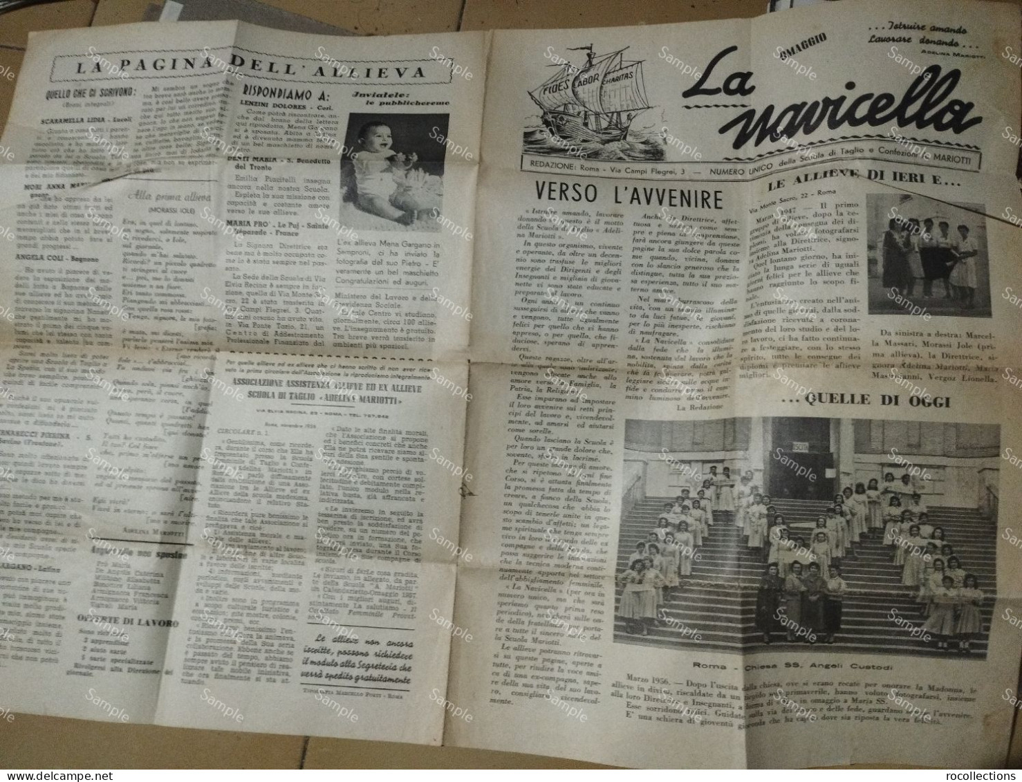 Italia Giornale LA NAVICELLA Numero Unico Della Scuola Di Taglio E Confezioni A. MARIOTTI Roma. - Arte, Diseño Y Decoración