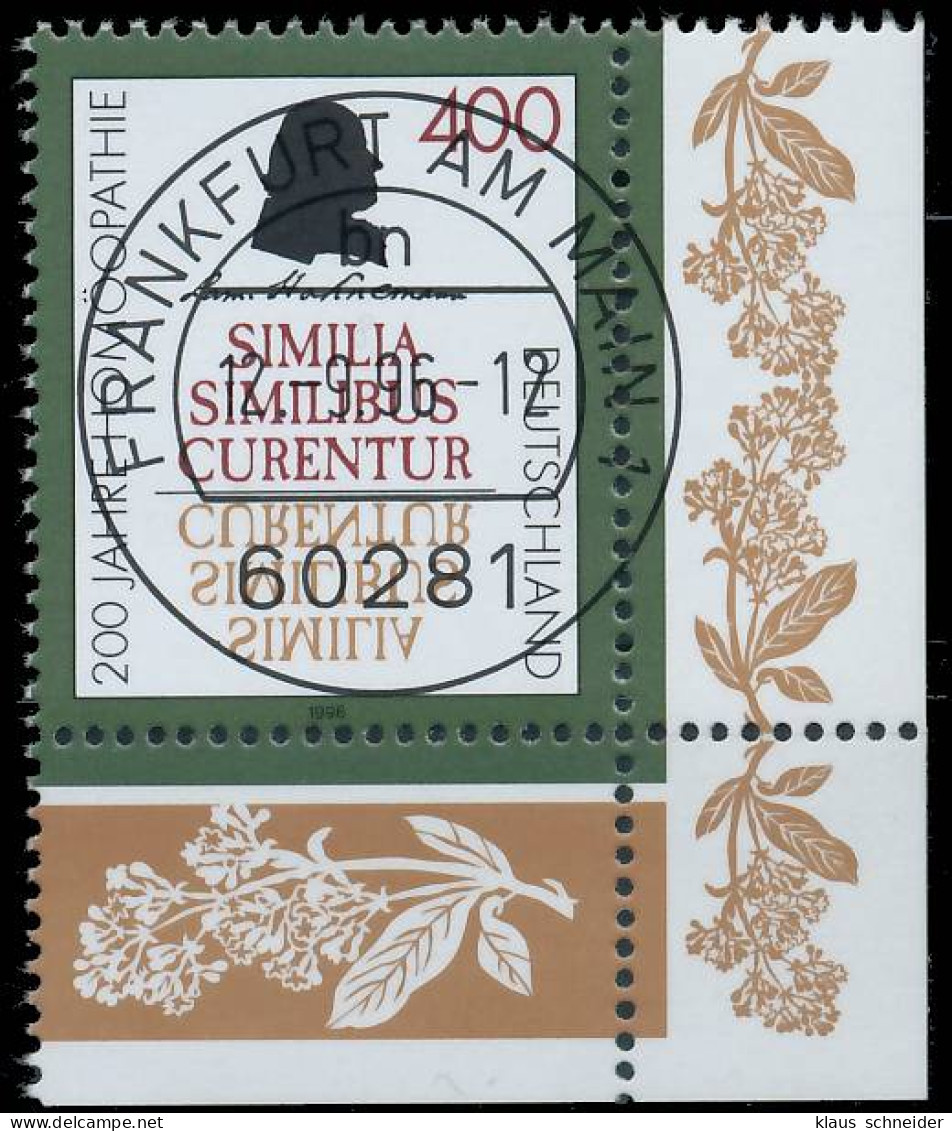 BRD BUND 1996 Nr 1880 Gestempelt ECKE-URE X565E1E - Used Stamps
