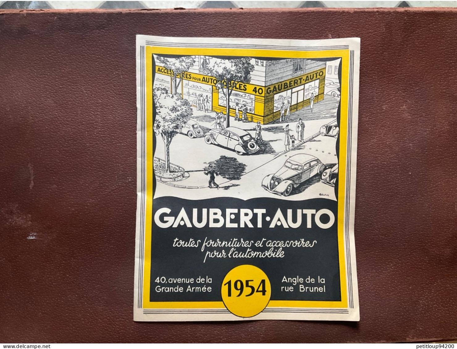 DOCUMENT COMMERCIAL Catalogue  GAUBERT-AUTO  Paris  ANNÉE 1954 - Cars