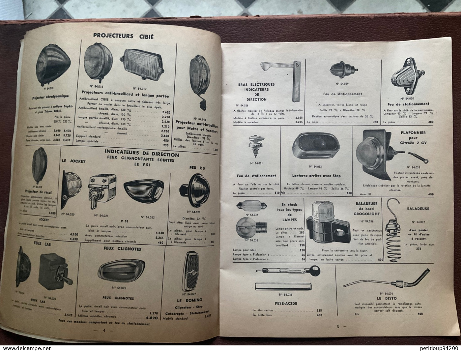 DOCUMENT COMMERCIAL Catalogue  GAUBERT-AUTO  Paris  ANNÉE 1954 - Automobil