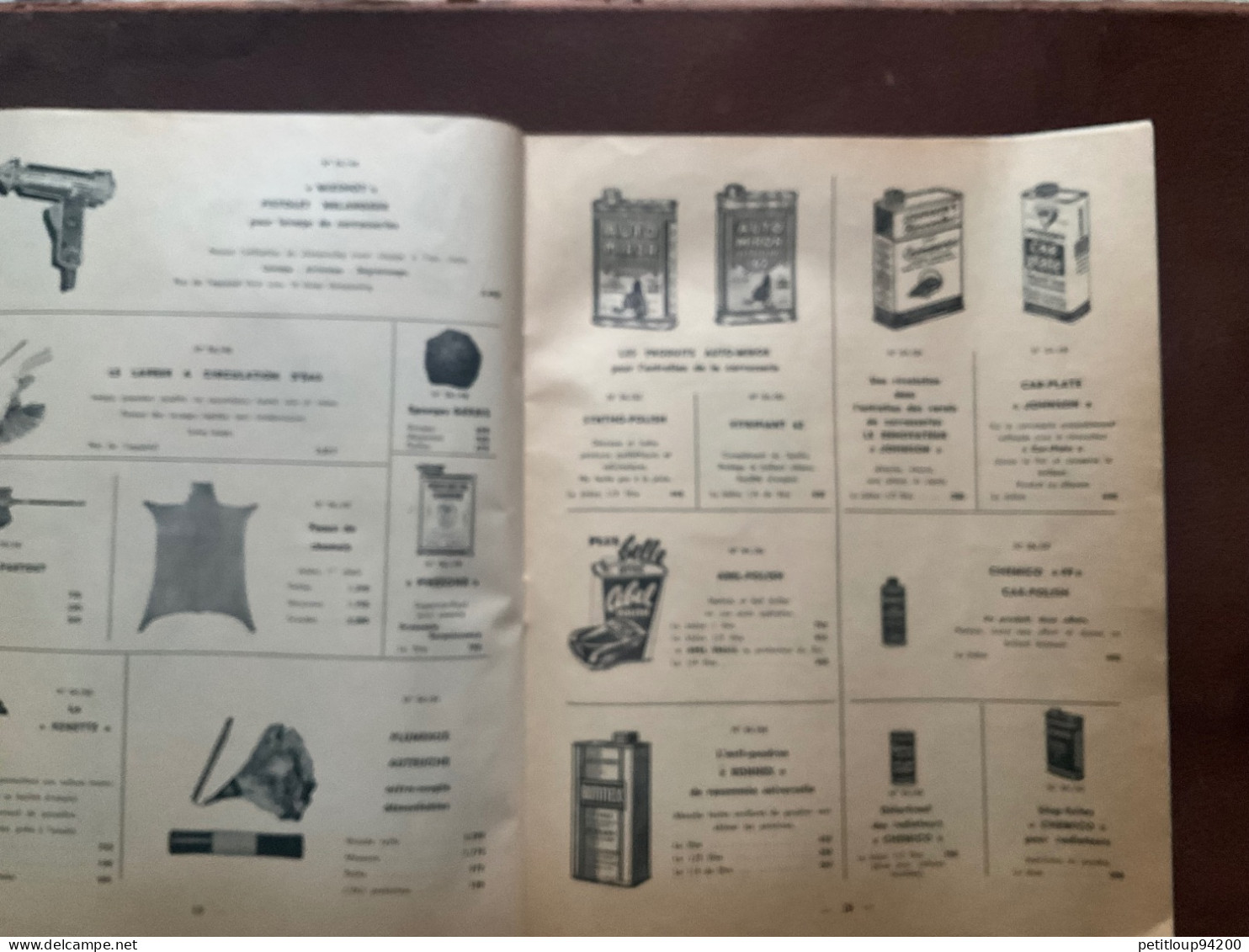 DOCUMENT COMMERCIAL Catalogue  GAUBERT-AUTO  Paris  ANNÉE 1954