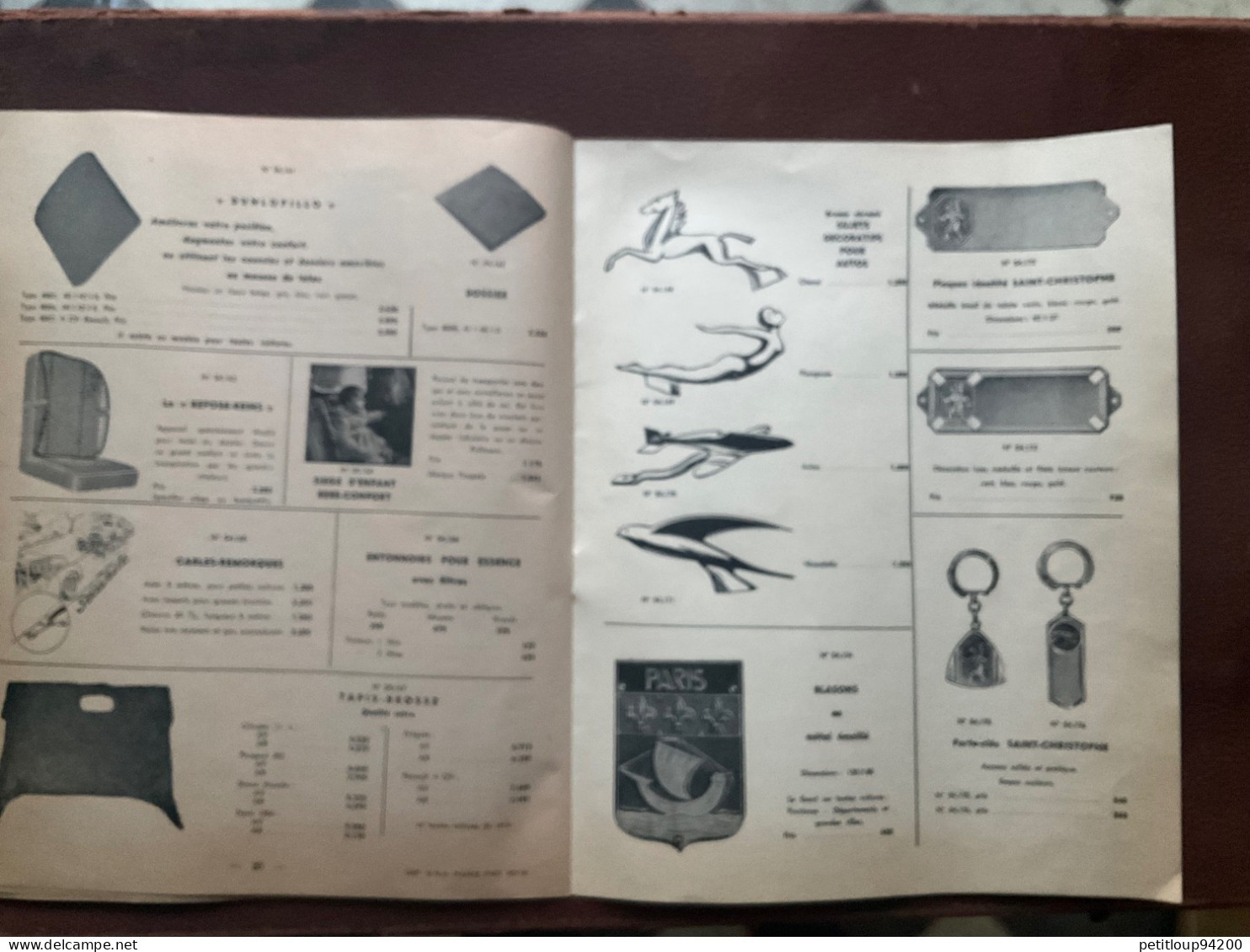 DOCUMENT COMMERCIAL Catalogue  GAUBERT-AUTO  Paris  ANNÉE 1954