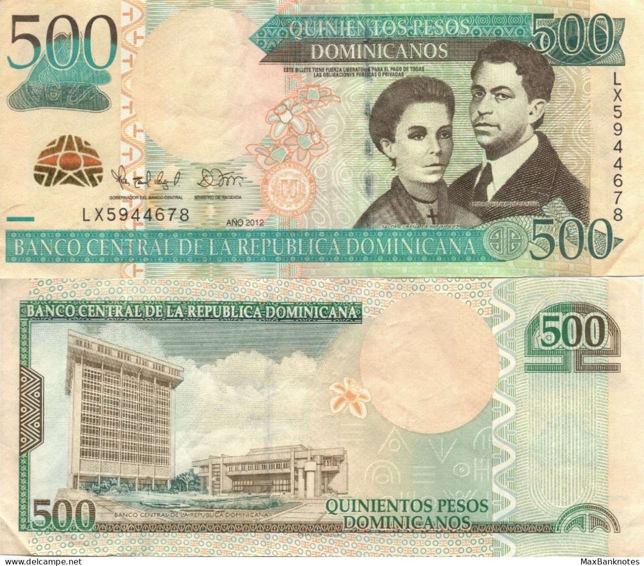 Dominican Rep. / 500 Pesos / 2012 / P-186(d) / XF - Dominicaanse Republiek