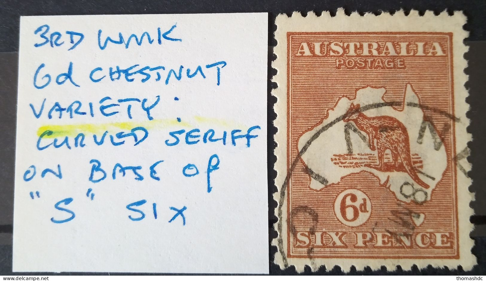 1923 6d Chestnut 3rd Wmk Die IlB SG 73 BW 21 Unlisted Var - Gebruikt