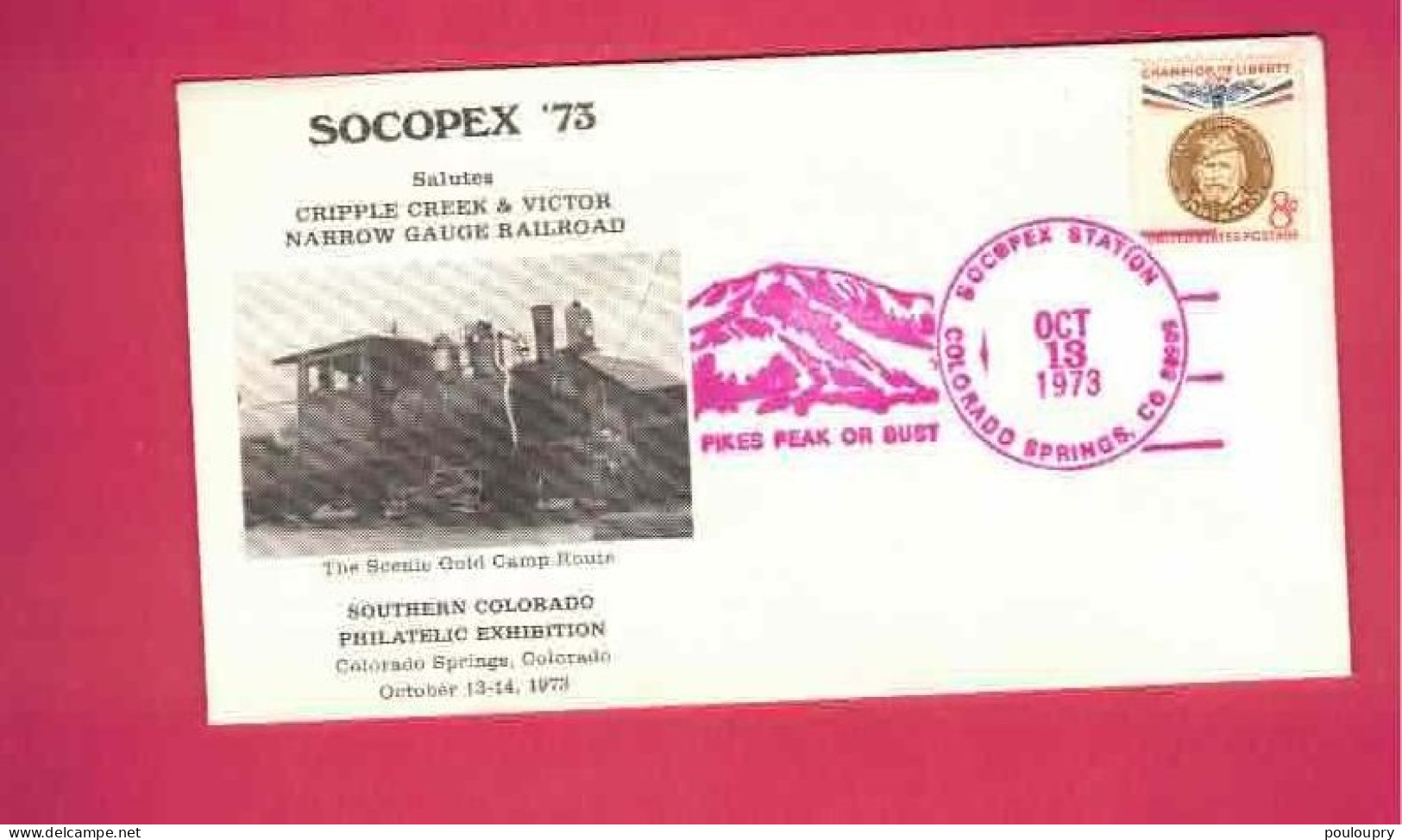 Lettre De 1973 - Yt N° 698 - Champion Of Libetry - Garibaldi - Train - Scenic Gold Camp Route - Brieven En Documenten
