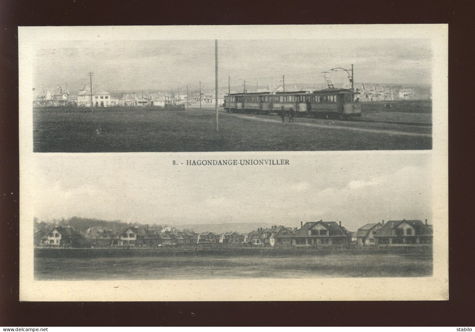 57 - HAGONDANGE - UNIONVILLER - CARTE DEUX VUES, LE TRAMWAY - Hagondange