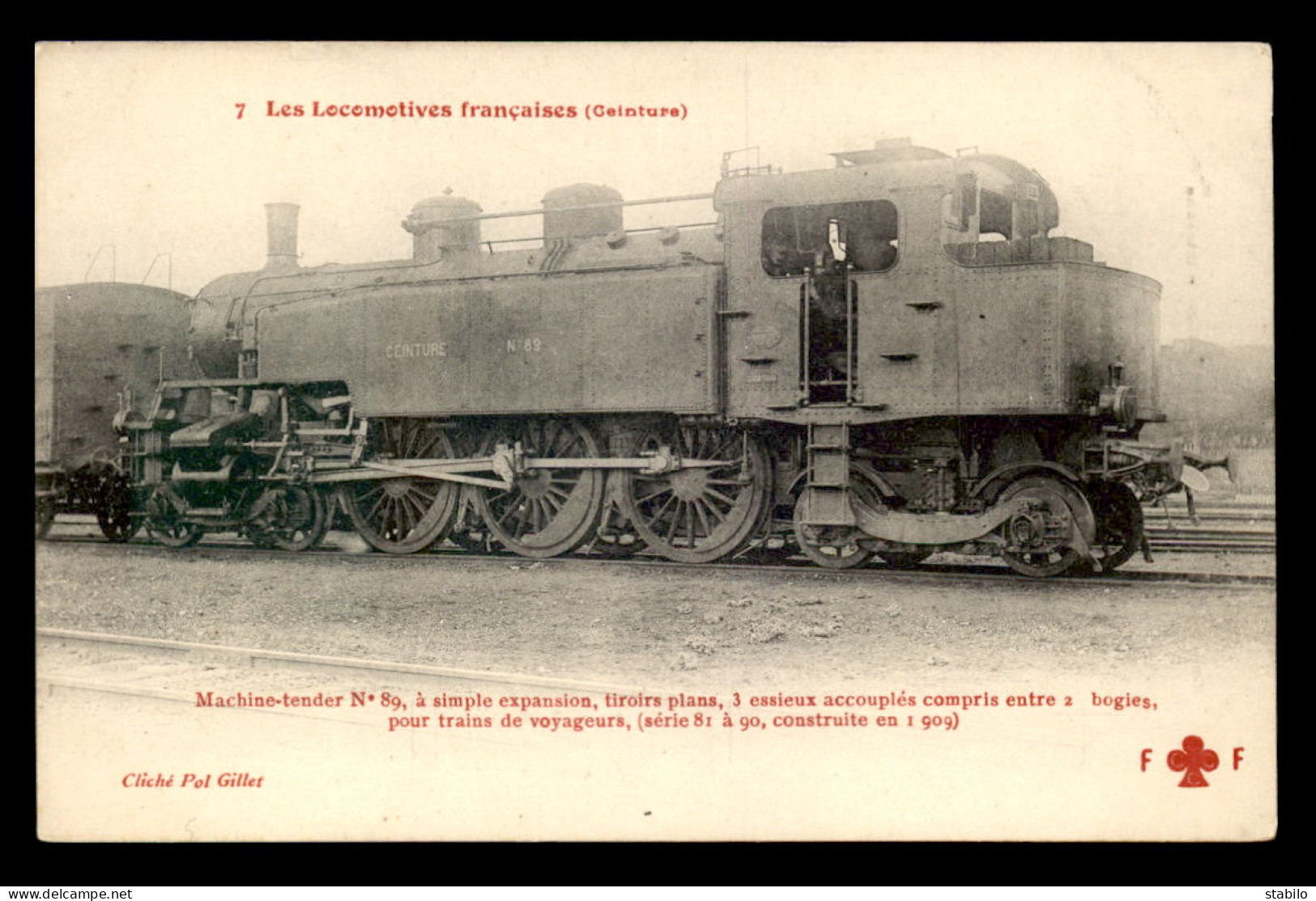 75 - PARIS - "LES LOCOMOTIVES"COLLECTION F. FLEURY - LOCOMOTIVE N°81 DU CHEMIN DE FER DE CEINTURE - Pariser Métro, Bahnhöfe