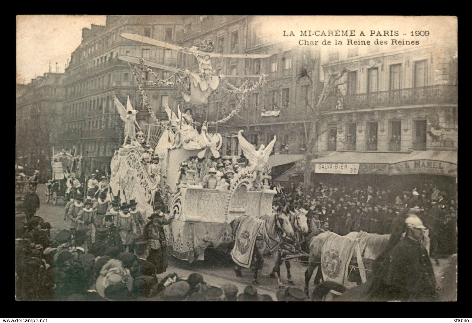 75 - PARIS - LA MI-CAREME 1909 - CHAR DE LA REINE DES REINES - Métro Parisien, Gares