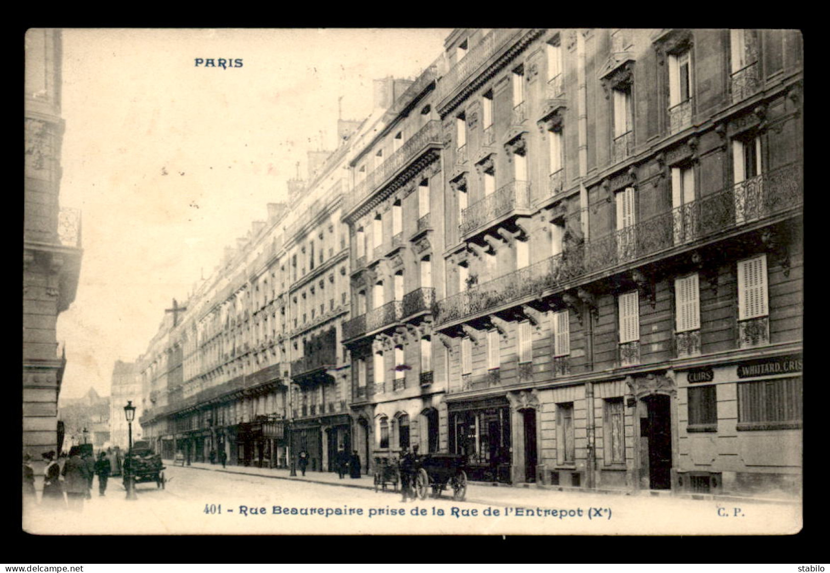 75 - PARIS 10EME - RUE BEAUREPAIRE PRISE DE LA RUE DE L'ENTREPOT - Arrondissement: 10