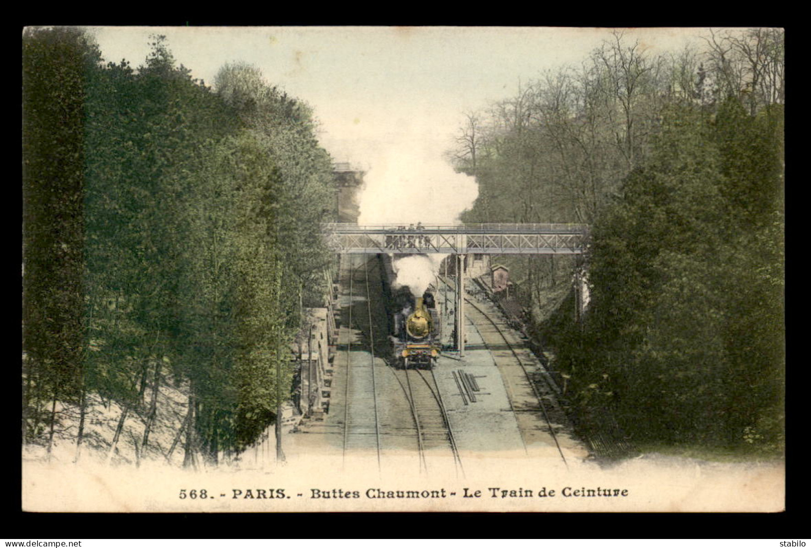 75 - PARIS 19EME - LES BUTTES CHAUMONT - LE TRAIN DU  CHEMIN DE FER DE CEINTURE - Arrondissement: 19