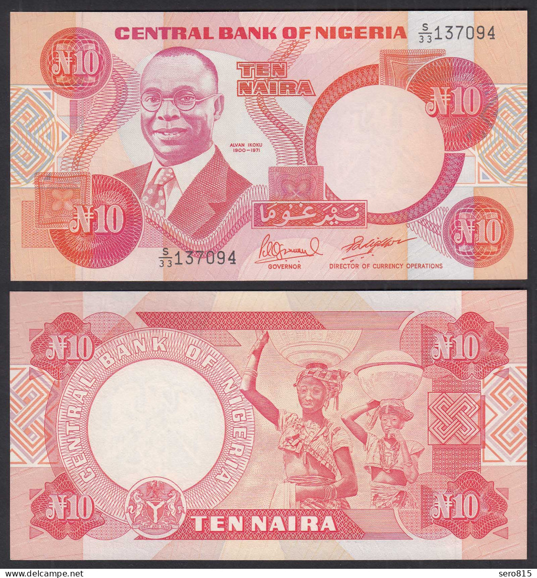 NIGERIA - 10 NAIRA Banknote  PICK 25e (1984-2000) UNC (1) Sig. 10    (31974 - Altri – Africa
