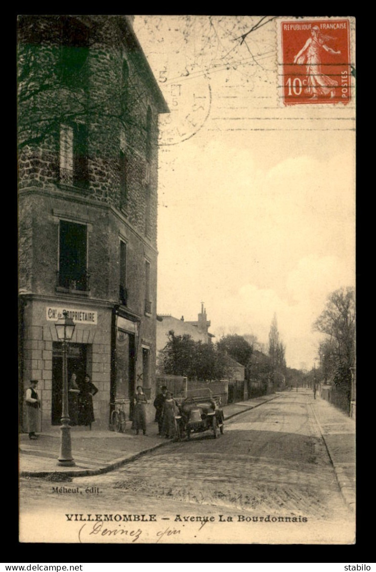 93 - VILLEMOMBLE - AVENUE LA BOURDONNAIS - COMMERCE - AUTOMOBILE ANCIENNE - Villemomble