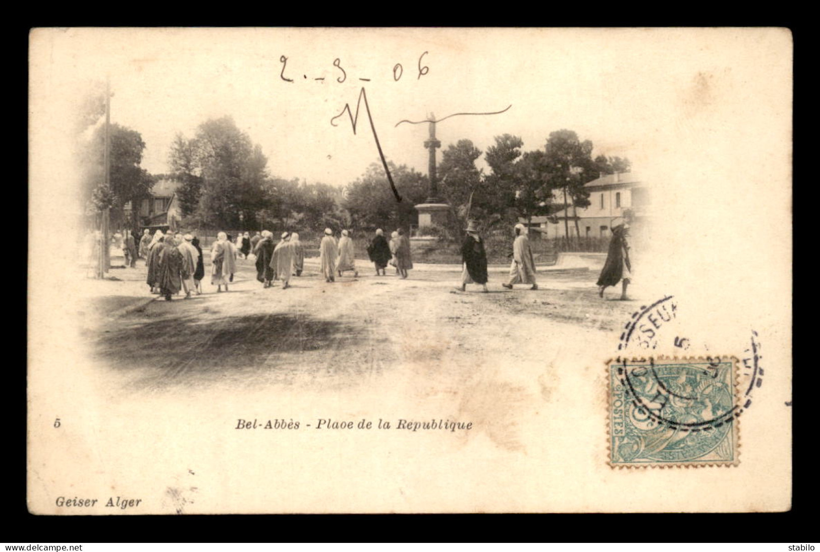 ALGERIE - SIDI-BEL-ABBES - PLACE DE LA REPUBLIQUE - EDITEUR GEISER - Sidi-bel-Abbes