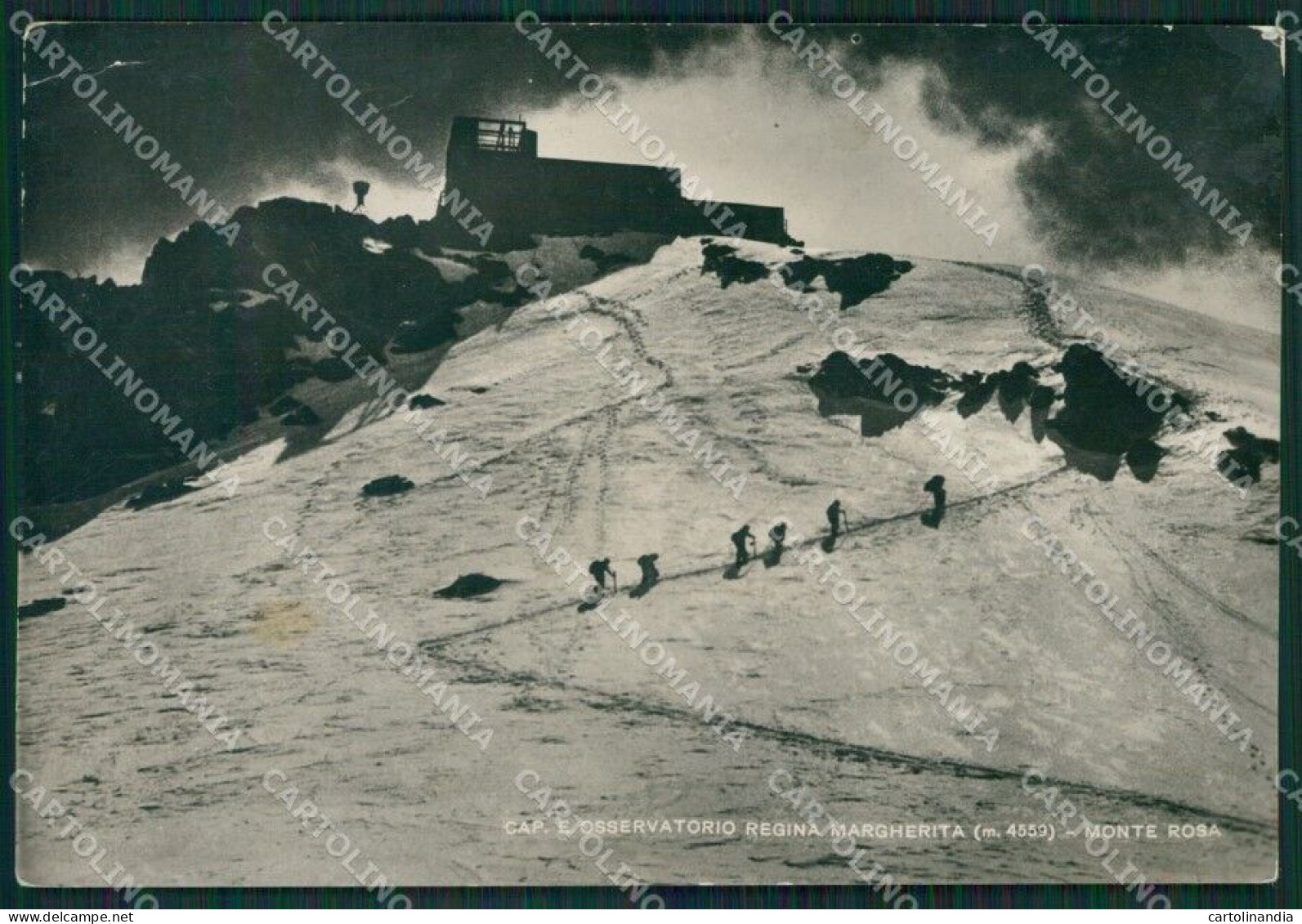 Vercelli Osservatorio Monte Rosa Sci ABRASA PIEGHINE Foto FG Cartolina KB2642 - Vercelli