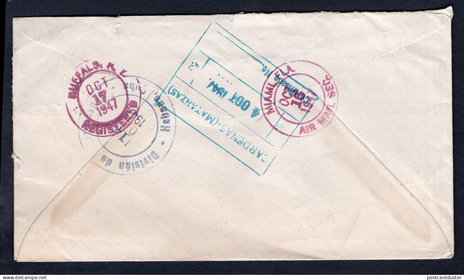 CUBA 1947 Registered Cover To USA (p3938) - Lettres & Documents