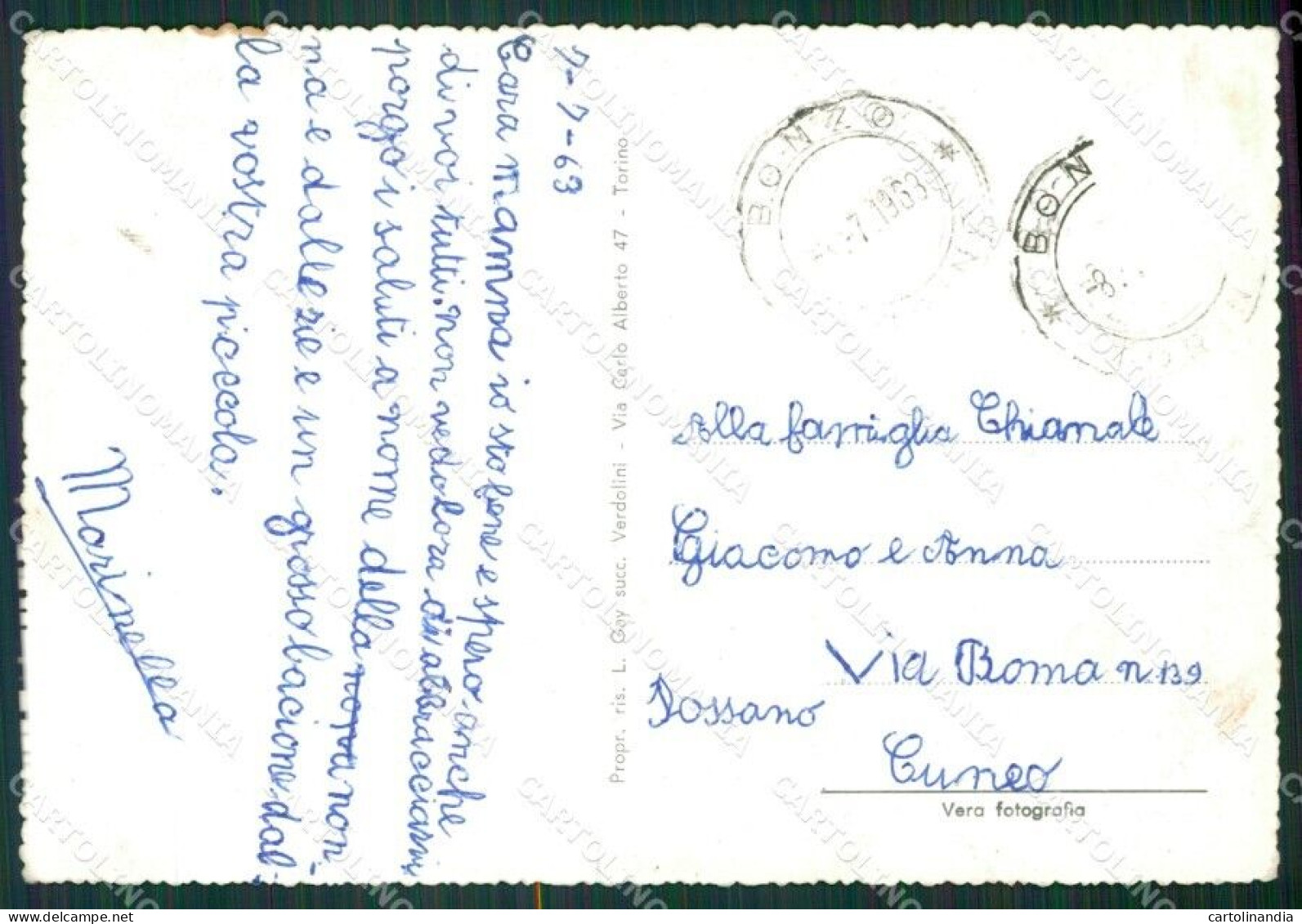 Torino Groscavallo Bonzo PIEGHE Foto FG Cartolina KB2712 - Other & Unclassified