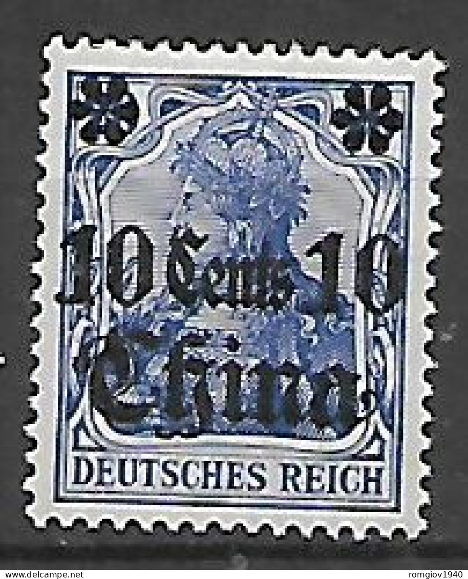 GERMANIA REICH UFFICI IN CINA 1905-13 SOPRASTAMPATO YVERT. 42 MLH  VF (FILIGRANA LOSANGA) - Deutsche Post In China