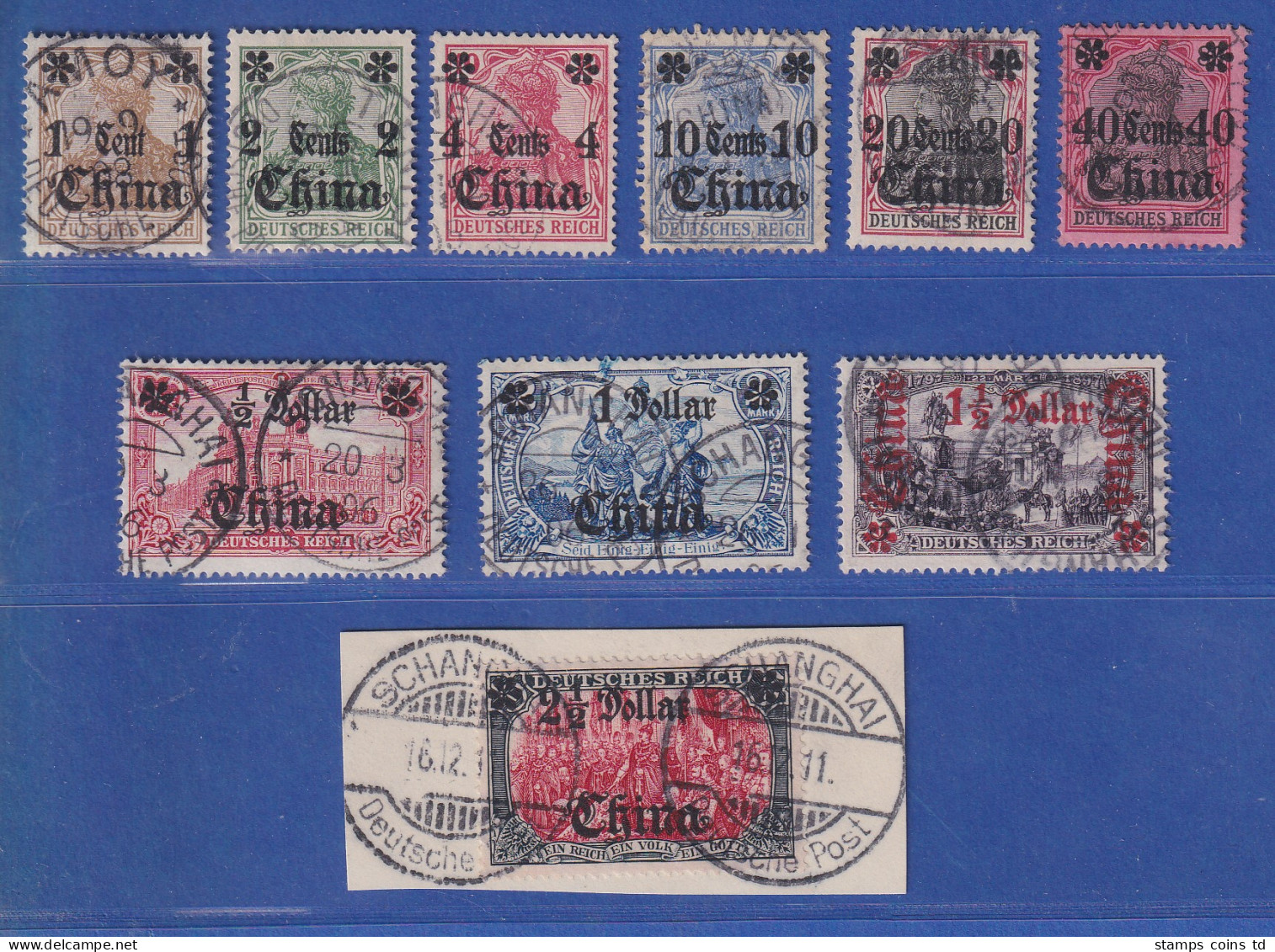 Deutsche Post In China 1905 Mi.-Nr. 28-37 Satz Kpl. Gestempelt Teils Gpr.  - Cina (uffici)