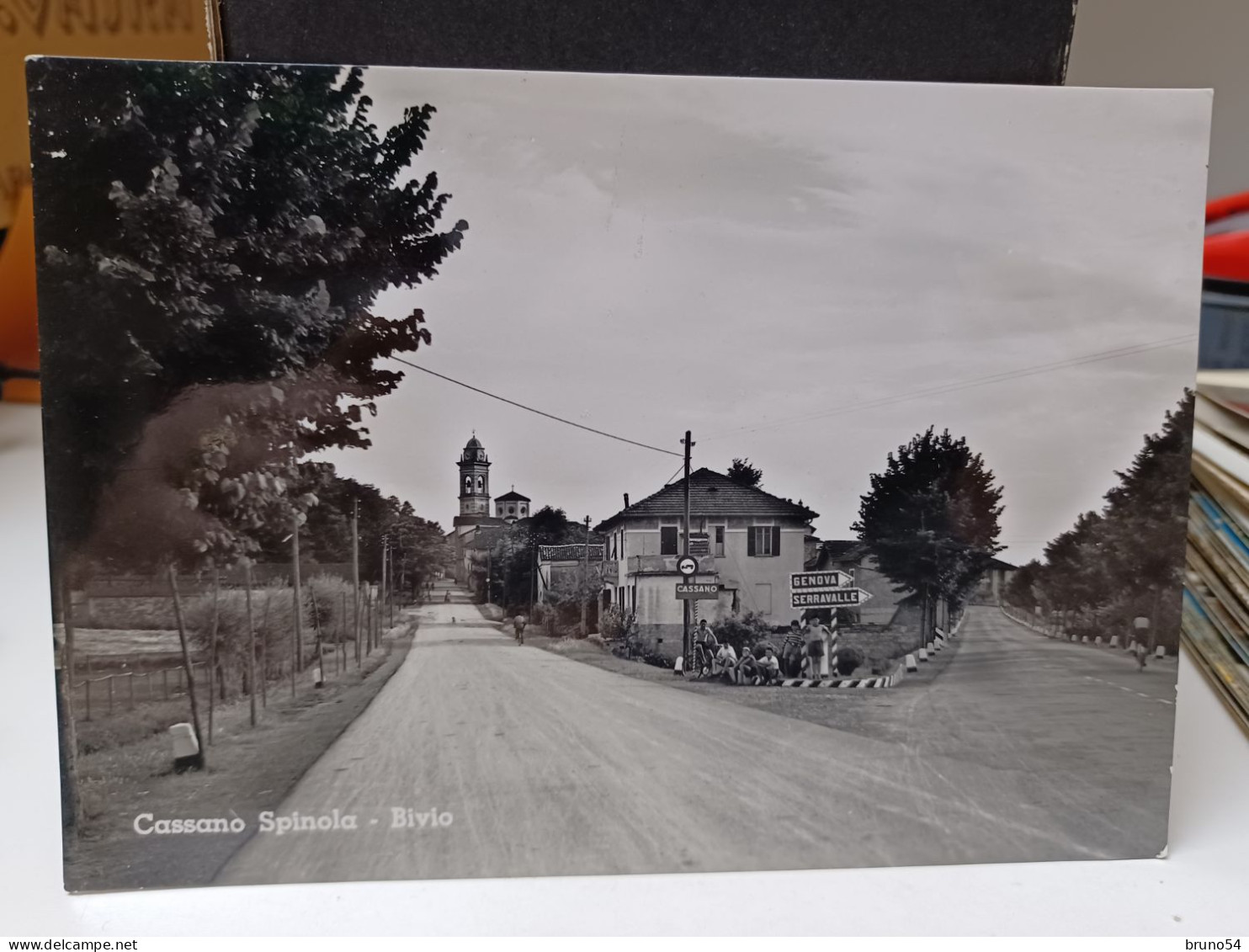 Cartolina Cassano Spinola Provincia Alessandria , Bivio 1954 - Alessandria