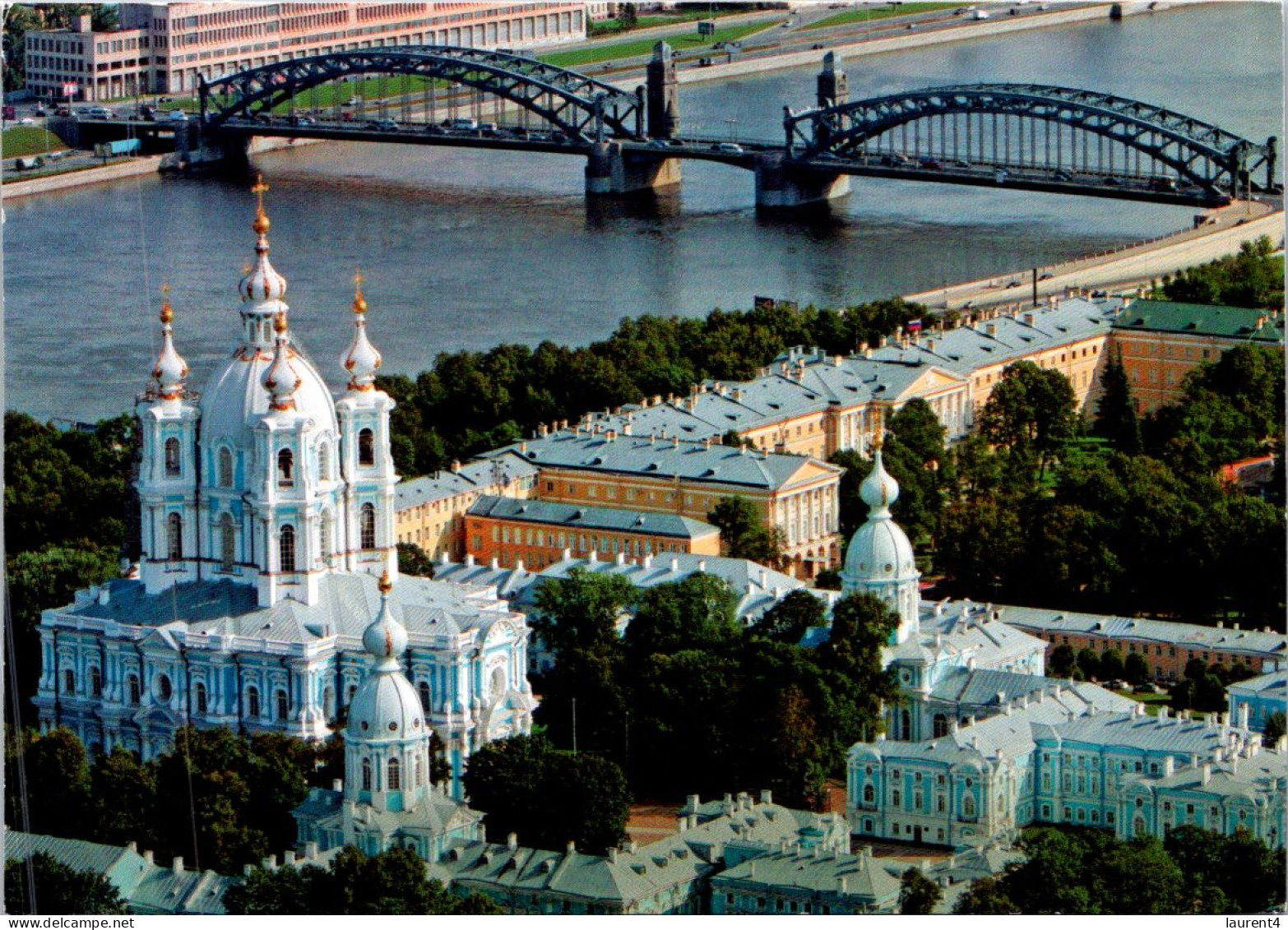 23-4-2024 (2 Z 48) Russia (but Posted Within France) Smolny Cathedral  (& Bridge) - Kirchen U. Kathedralen