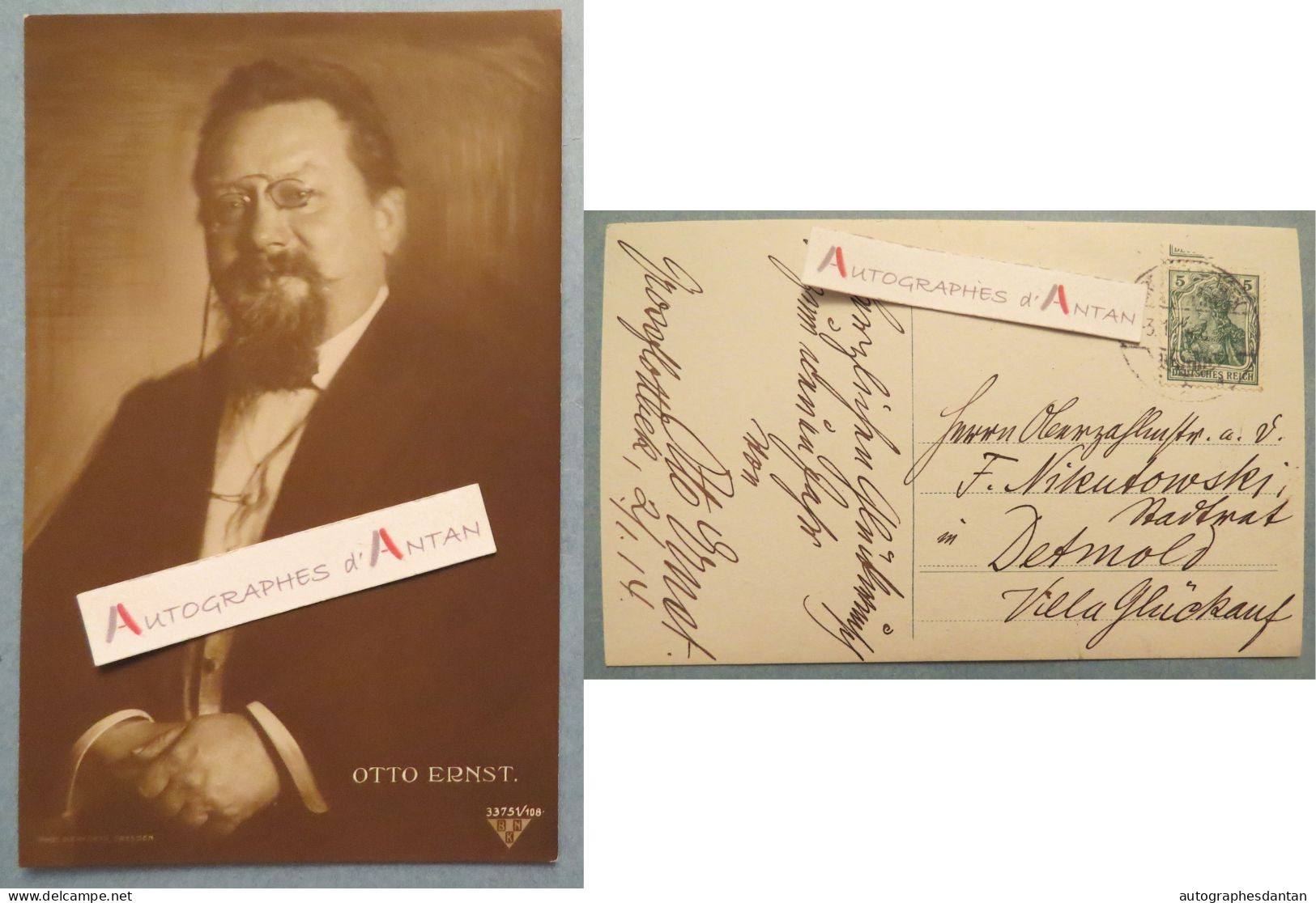 ● CPA Otto ERNST (Schriftsteller) Poète Allemand Né Ottensen (Hambourg) Carte Postale Autographe Deutsch Autograph - Writers