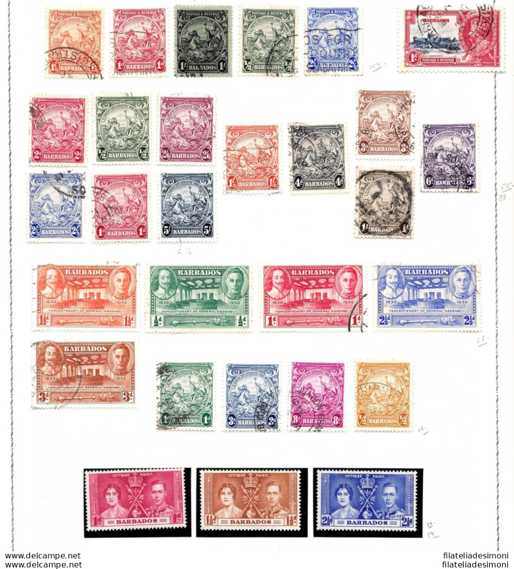 1938-47 BARBADOS, 29 Values - Set And Single - Andere & Zonder Classificatie