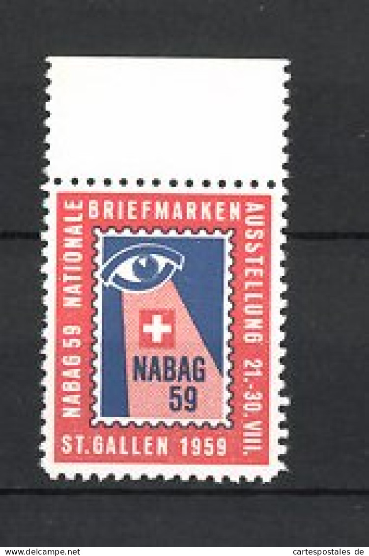 Reklamemarke St. Gallen, Briefmarken-Ausstellung 1959, Messelogo  - Erinnophilie