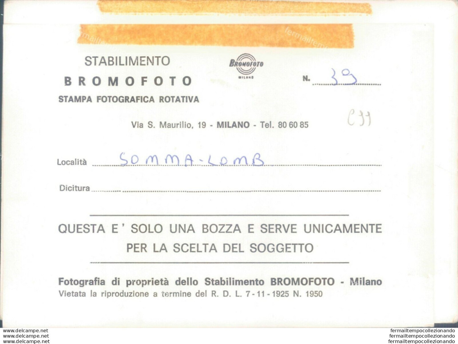 C99  Bozza Fotografica  Provincia Di Varese - Somma Lombardo - Varese