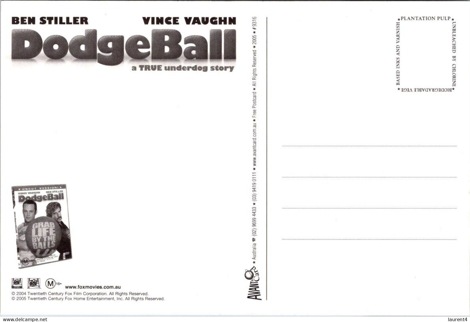 23-4-2024 (2 Z 50) Australia - Dodgeball (Movie) DVD - Plakate Auf Karten