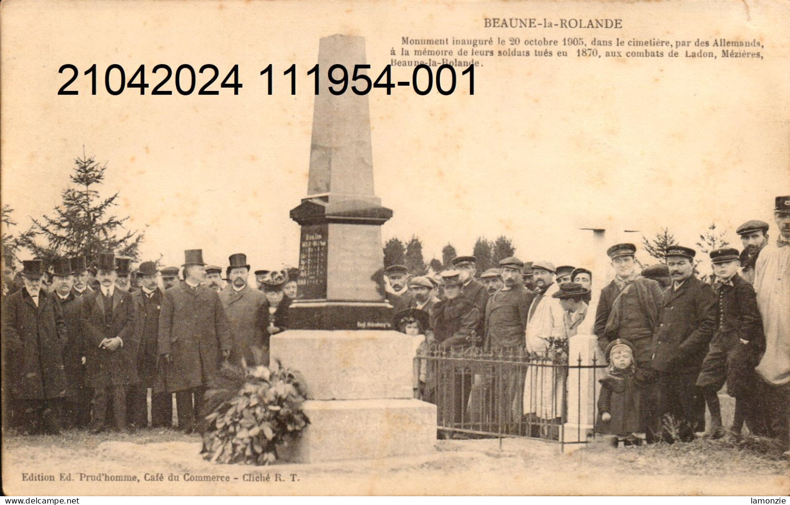 BEAUNE-la-ROLANDE. Cpa  - Monument Inauguré Le 20 Octobre 1905... (scans Recto-verso) - Beaune-la-Rolande