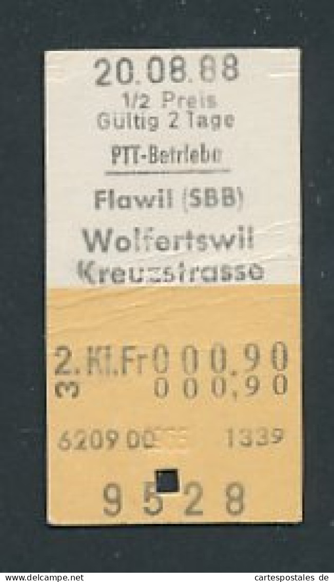 Fahrkarte Flawil (SBB) - Wolfertswil Kreuzstrasse, 2. Klasse  - Autres & Non Classés