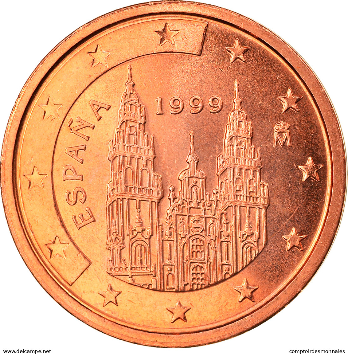 Espagne, 2 Euro Cent, 1999, Madrid, SPL, Copper Plated Steel, KM:1041 - Spanje