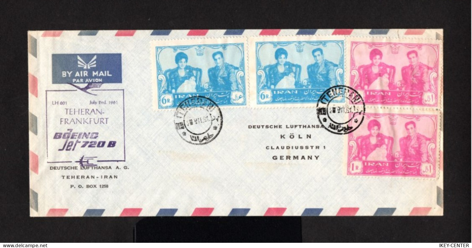 442-PERSIA-IRAN-PERSIE.AIRMAIL COVER TEHERAN To KOLN (germany) 1961.Enveloppe AERIEN - Iran