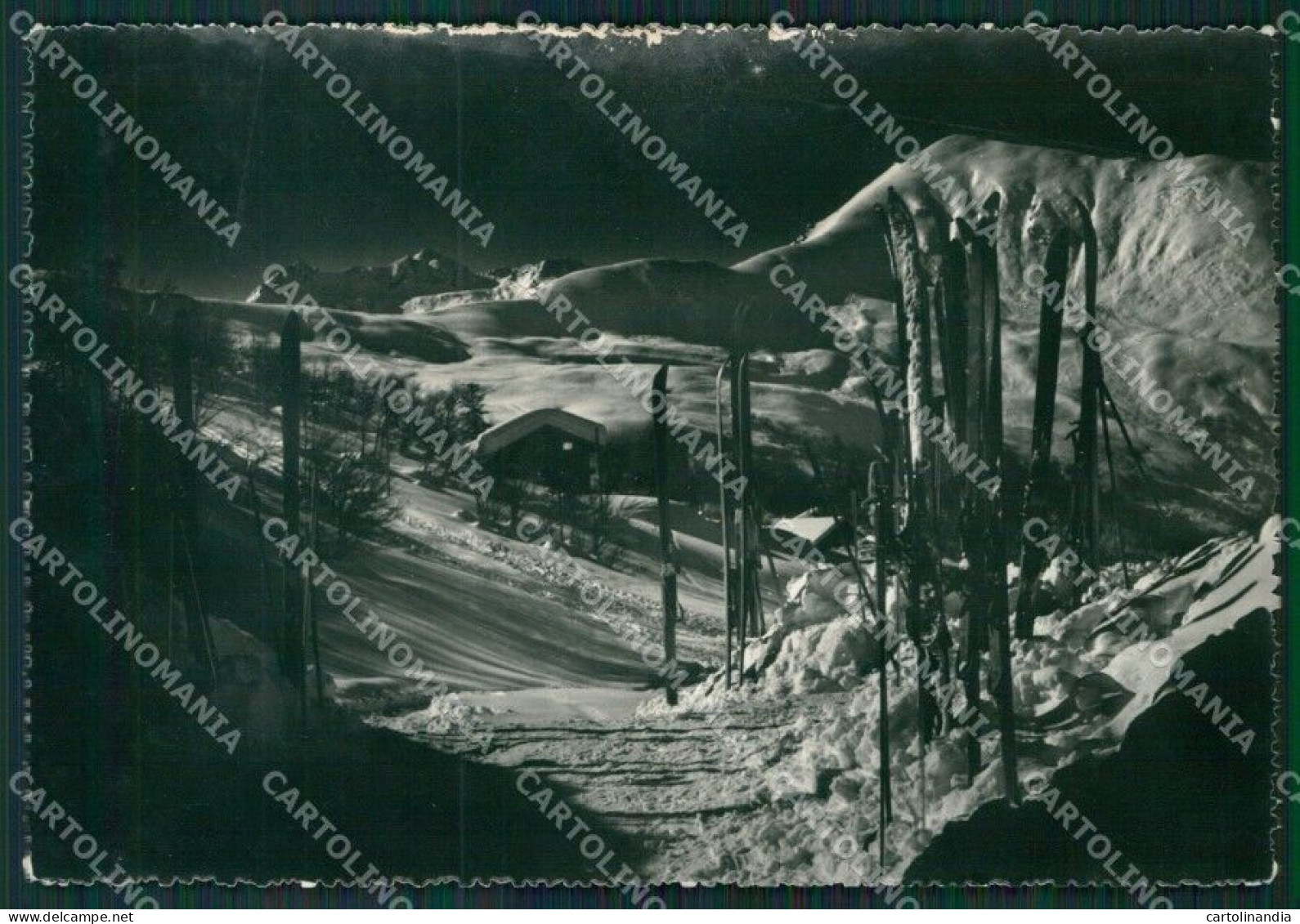 Vercelli Scopello Mera Nevicata Sci Foto FG Cartolina KB2905 - Vercelli