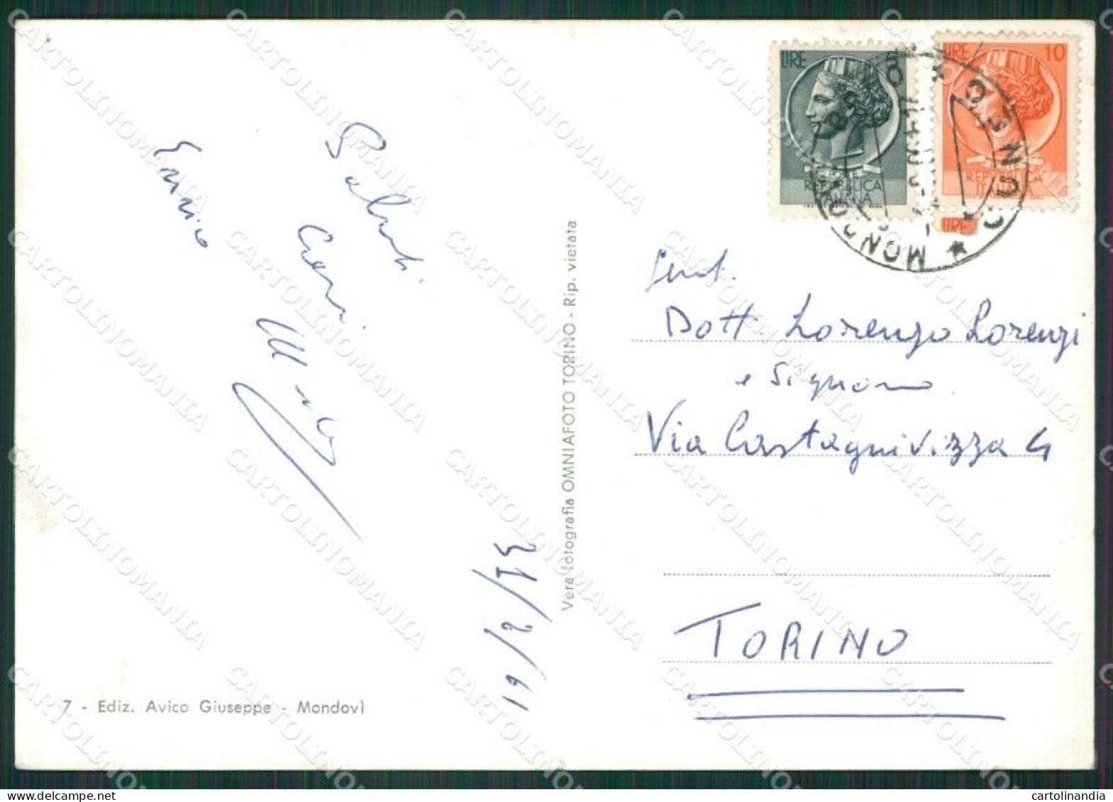 Cuneo Vicoforte STRAPPINO PIEGHINE Foto FG Cartolina KB2974 - Cuneo