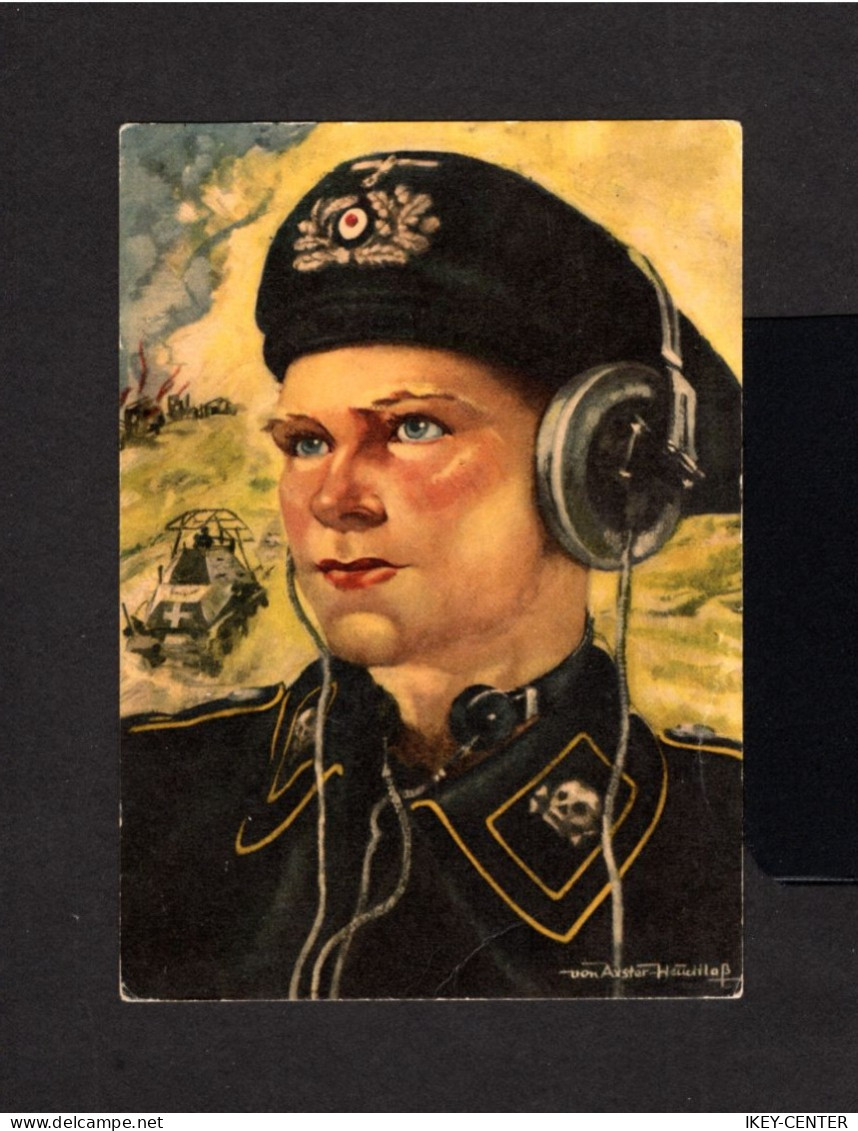 K749-GERMAN EMPIRE-MILITARY NAZI PROPAGANDA POSTCARD Soldier SS WAFFEN..WWII.DEUTSCHES REICH.POSTKARTE.Mlitaire - War 1939-45