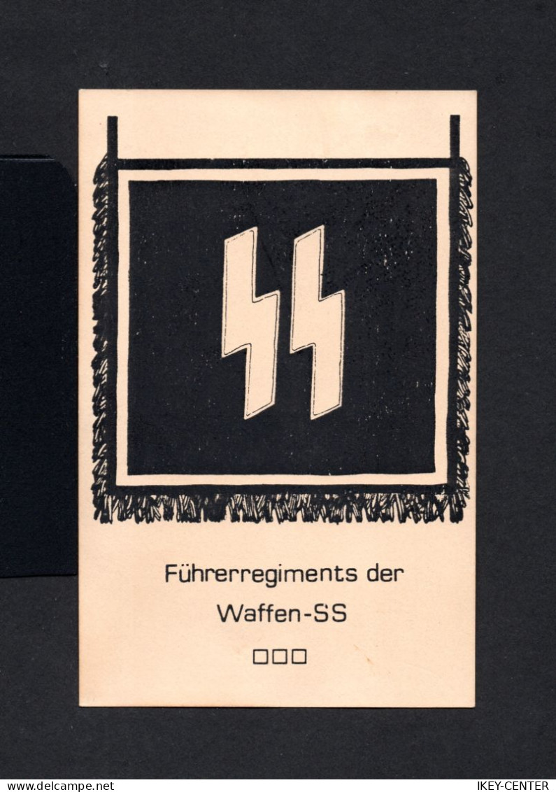 K784-GERMAN EMPIRE-MILITARY NAZI PROPAGANDA POSTCARD BANNER SS WAFFEN..WWII.DEUTSCHES REICH.POSTKARTE.Mlitaire - Guerra 1939-45