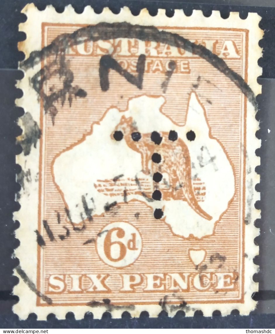 1929 6d Chestnut Sml Multi Wmk Die IlB SG 107 BW 22 Perfin T - Usati